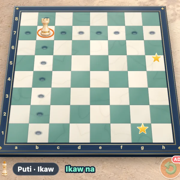 Paano laruin ang Plaza Chess, hakbang 1 — I-tap ang piyesa, saka ang tuldok