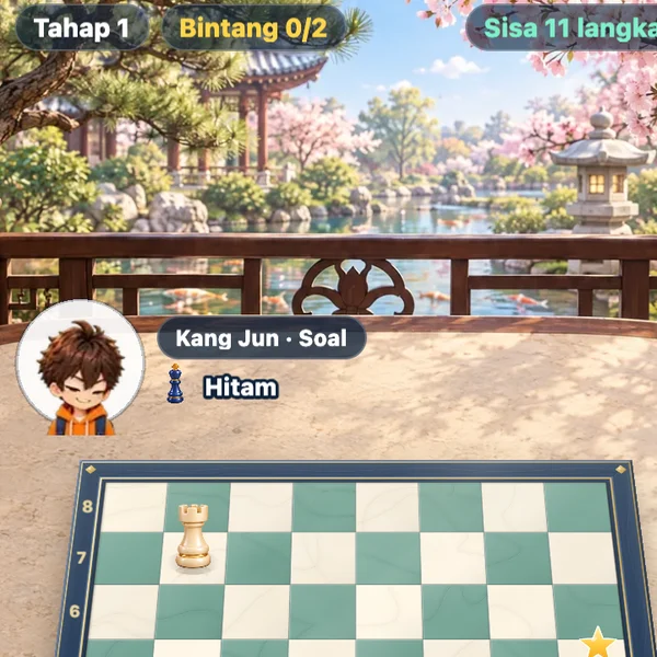Cara main Catur Alun-Alun, langkah 3 — Satu tujuan tiap babak