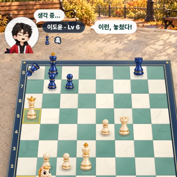 광장 체스 플레이 방법 5단계 — 여행 친구와 대국