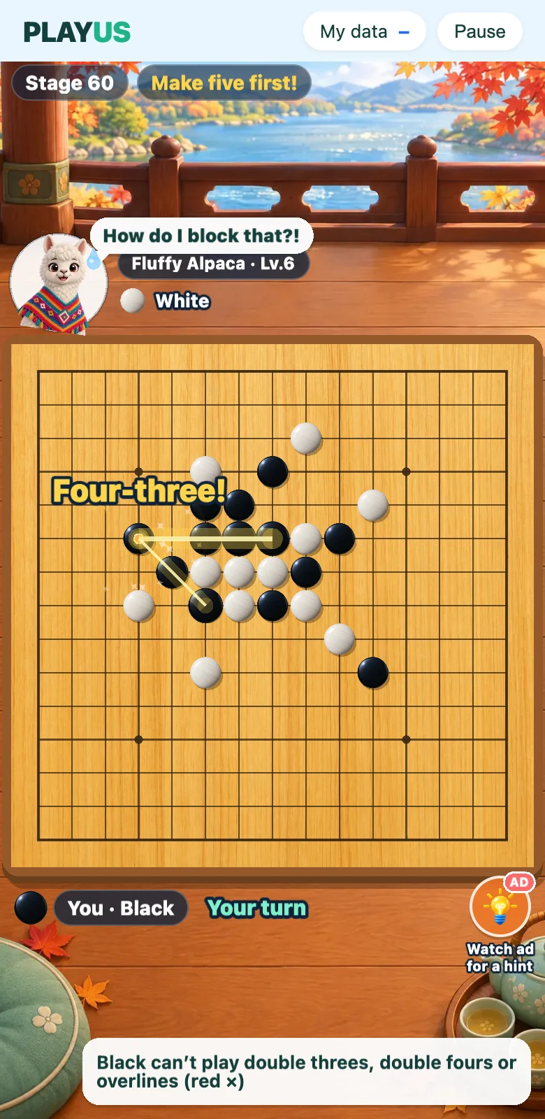 Tangkapan skrin Gomoku 2