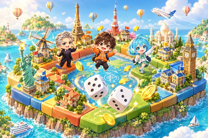 Imagen principal del juego Trip World Tour: Recorre el mundo con dados y levanta monumentos vivos